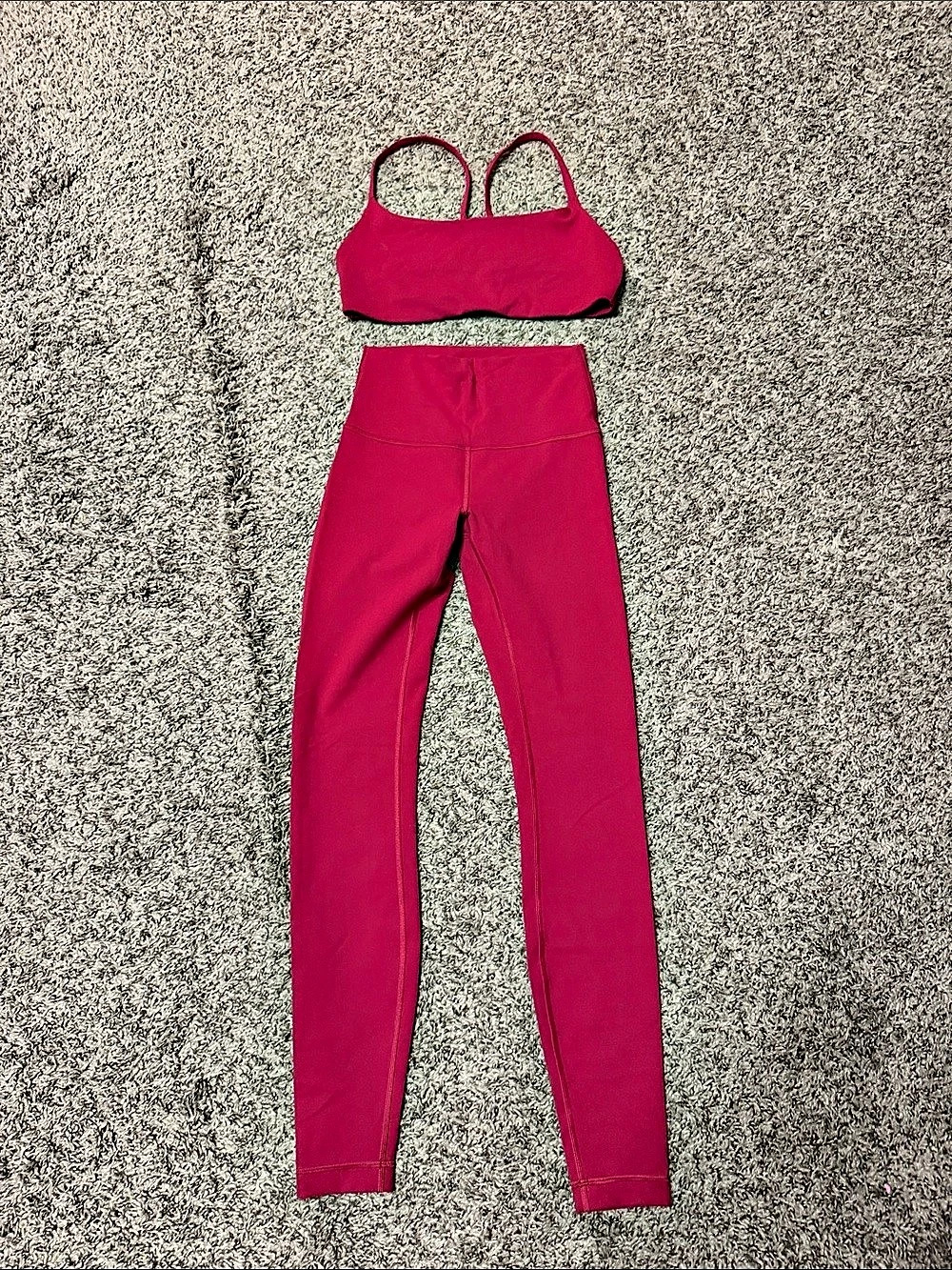 Lululemon Wunder Train Leggings & Sports Bra Set Pomegranate/Red Size 4